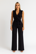 Casual Fit Wrap Jumpsuit-jumpsuits > wrap jumpsuit-Laventaire-Laventaire