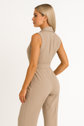Casual Fit Wrap Jumpsuit-jumpsuits > wrap jumpsuit-Laventaire-Laventaire
