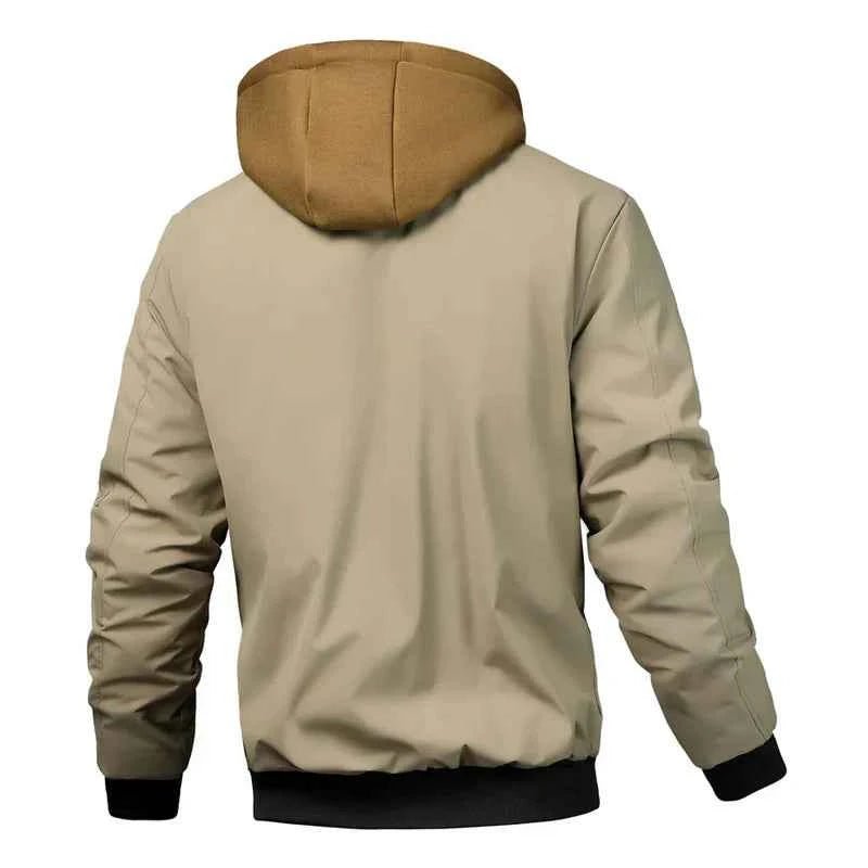 Casual Hooded Bomber Jacket-jackets > bomber jackets-Laventaire-Laventaire