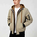 Casual Hooded Bomber Jacket-jackets > bomber jackets-Laventaire-Laventaire