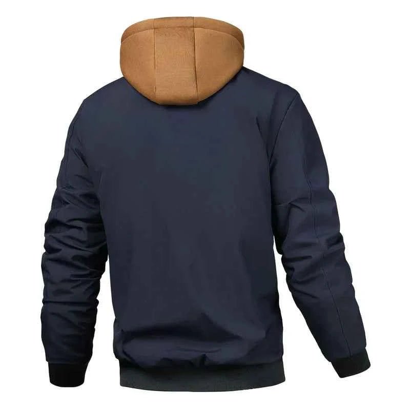 Casual Hooded Bomber Jacket-jackets > bomber jackets-Laventaire-Laventaire