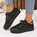Casual Lace Sneakers-footwear > sneakers-Laventaire-Black-35-Laventaire