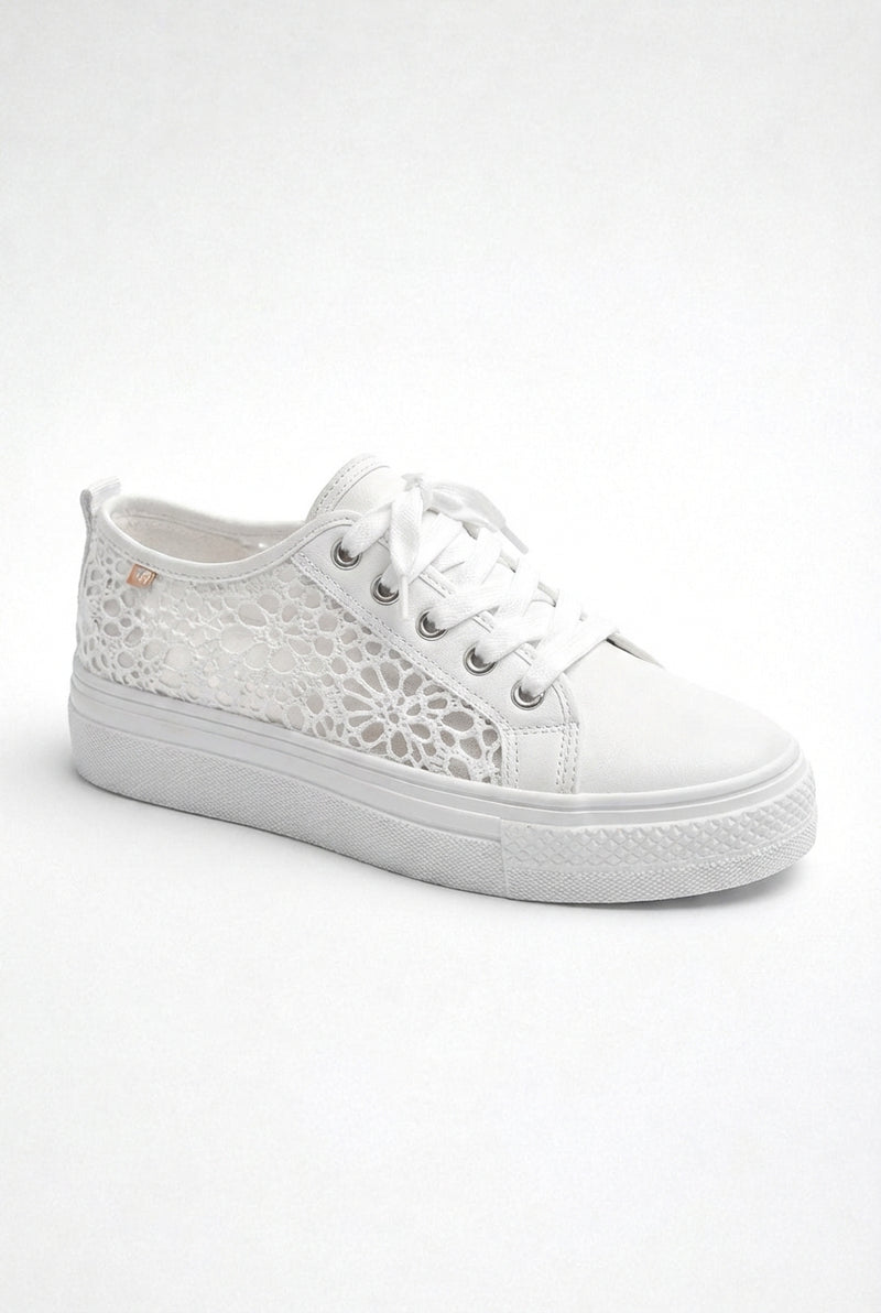 Casual Lace Sneakers-footwear > sneakers-Laventaire-White-35-Laventaire