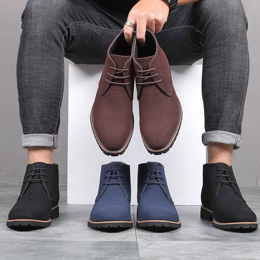 Casual Lace Up Derby Boots-footwear > boots > derby boots-Laventaire-Laventaire
