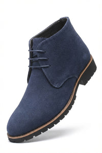 Casual Lace Up Derby Boots-footwear > boots > derby boots-Laventaire-Dark Denim-38-Laventaire