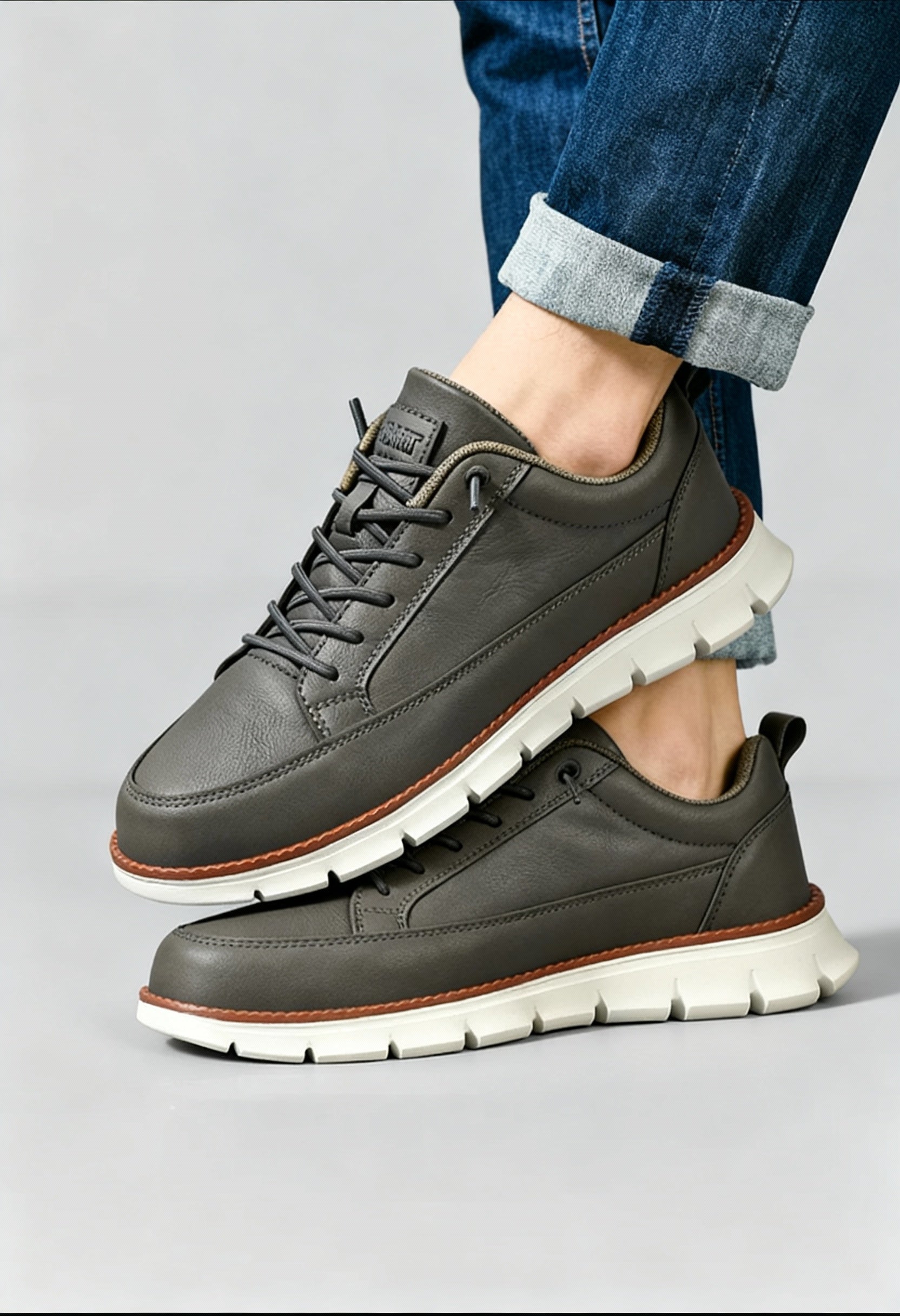 Casual Lace Up Shoes-footwear > casual shoes-Laventaire-Dark Gray-35-Laventaire