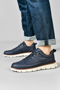 Casual Lace Up Shoes-footwear > casual shoes-Laventaire-Navy Blue-35-Laventaire