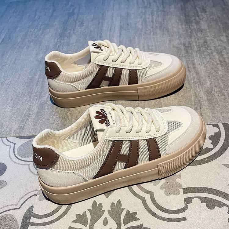 Casual Lace Up Sneakers-footwear > sneakers-Laventaire-Brown-35-Laventaire