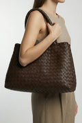 Casual Leather Tote Bag-bags > tote bags-Laventaire-Laventaire