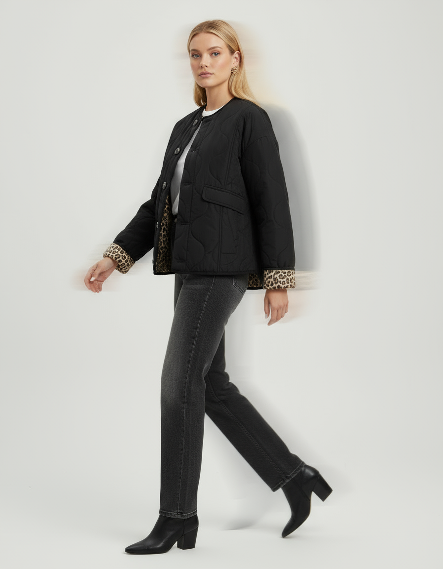 Casual Leopard Print Jacket-jackets > casual jackets-Laventaire-Laventaire