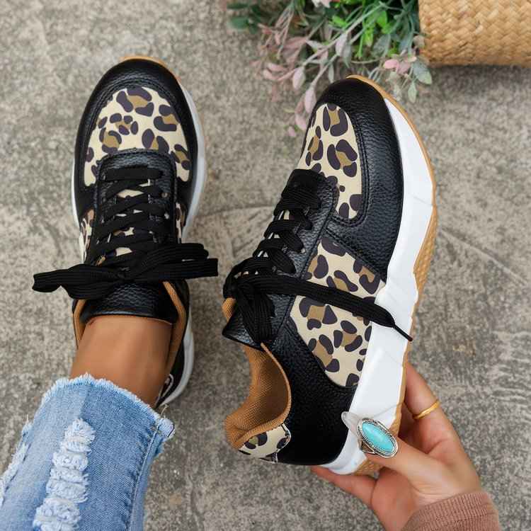 Casual Leopard Print Sneakers-footwear > sneakers-Laventaire-Laventaire