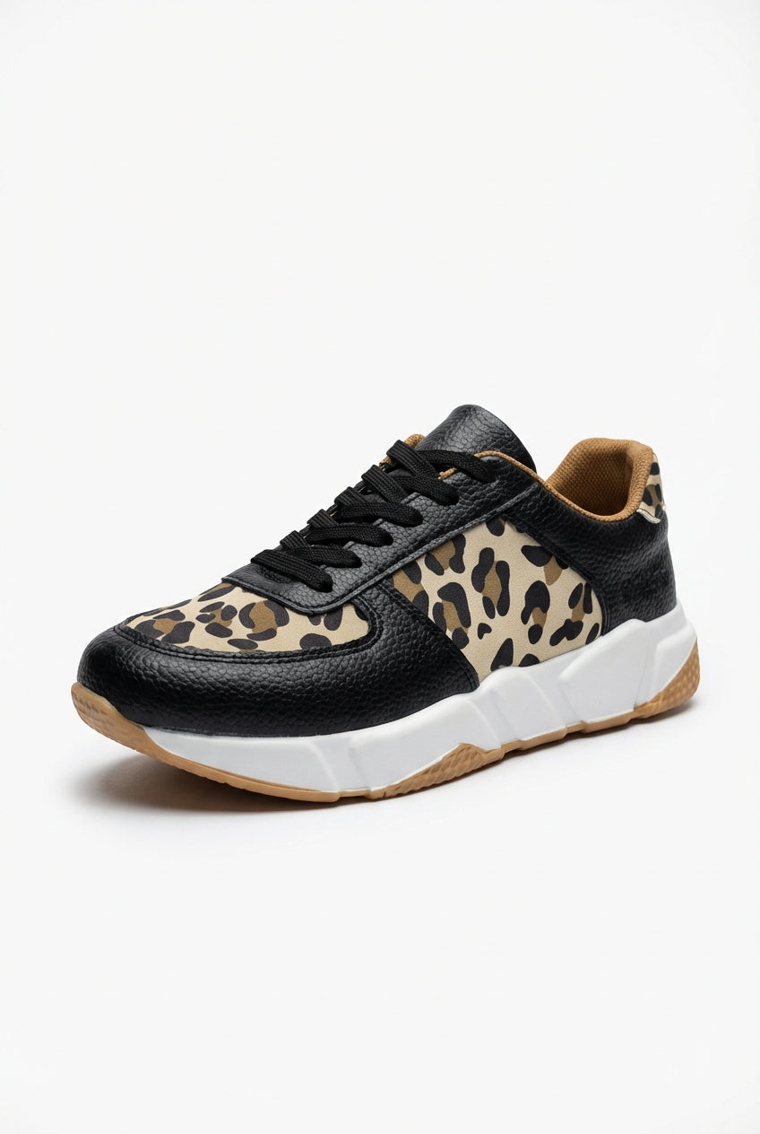 Casual Leopard Print Sneakers-footwear > sneakers-Laventaire-Black-36-Laventaire