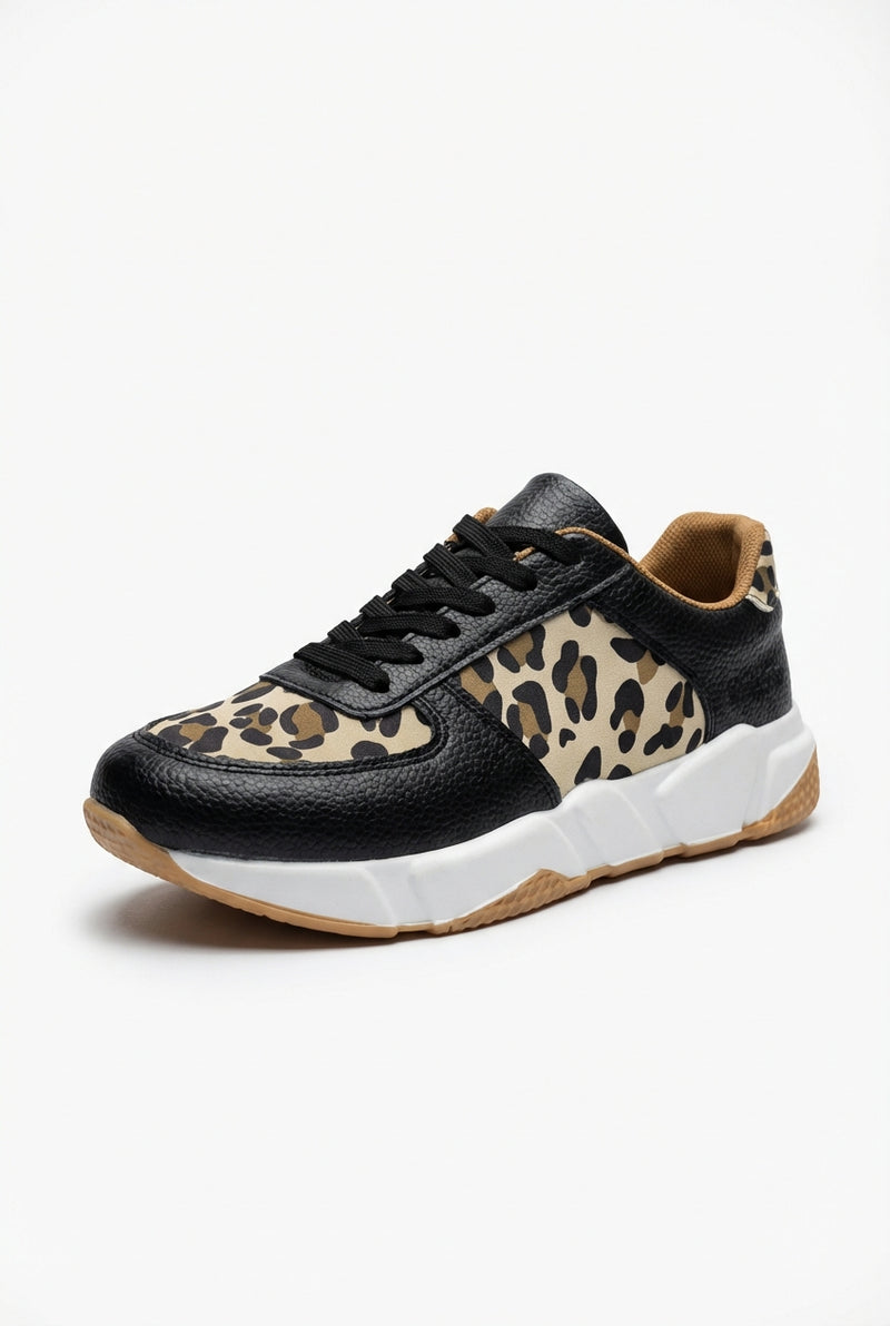 Casual Leopard Print Sneakers-footwear > sneakers-Laventaire-Black-36-Laventaire