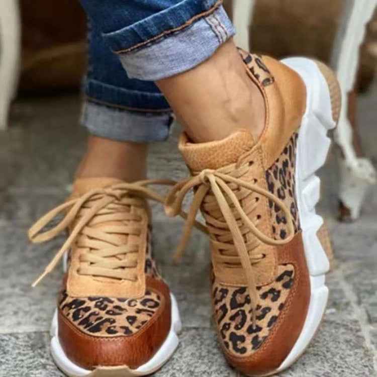 Casual Leopard Print Sneakers-footwear > sneakers-Laventaire-Brown-36-Laventaire