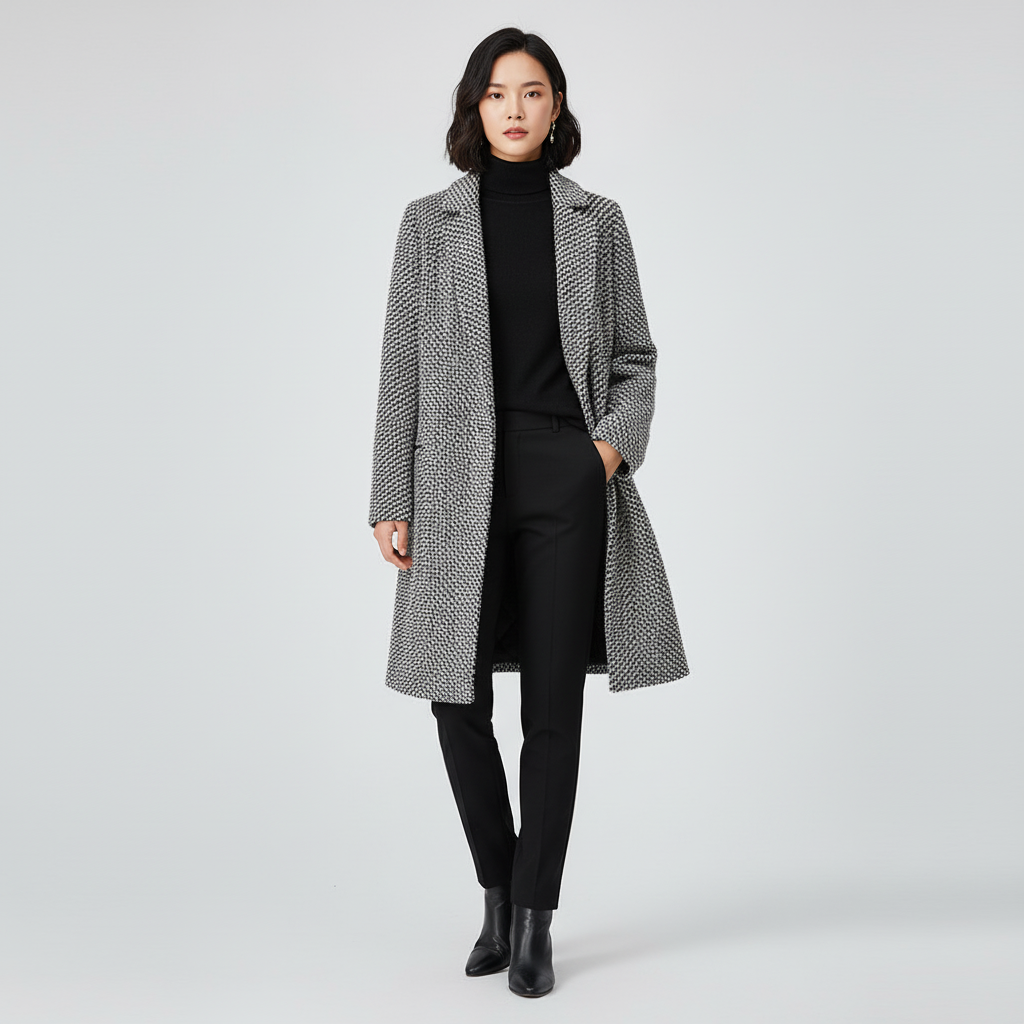 Casual Long Tailored Coat-coats > long coat-Laventaire-Laventaire