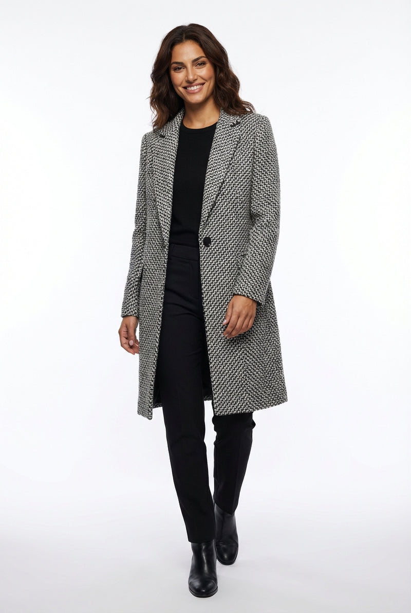 Casual Long Tailored Coat-coats > long coat-Laventaire-Light Gray-S-Laventaire