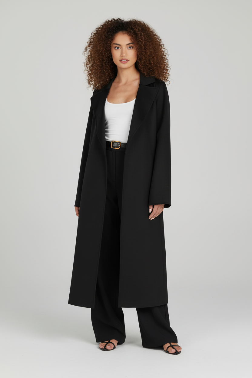 Casual Long Trench Coat-outerwear > trench coat-Laventaire-Laventaire