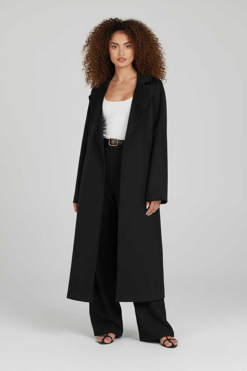 Casual Long Trench Coat-outerwear > trench coat-Laventaire-Laventaire