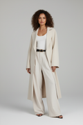 Casual Long Trench Coat-outerwear > trench coat-Laventaire-Cream-XS-Laventaire