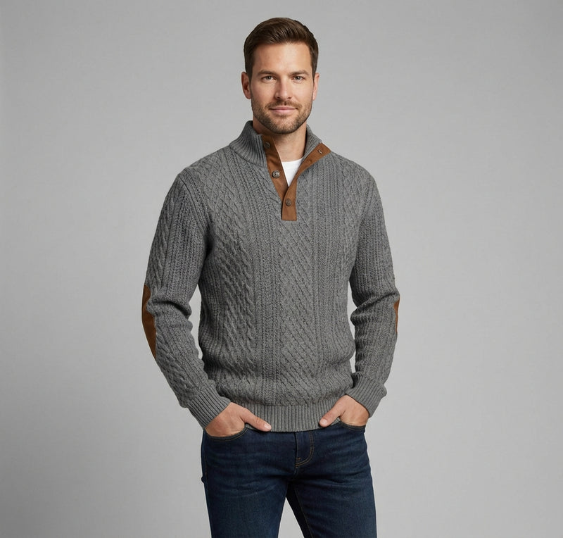 Casual Loose Fit Sweater-sweaters > loose fit sweater-Laventaire-Dark Gray-S-Laventaire
