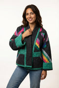 Casual Mid-Length Jacket-outerwear > jackets > casual jackets-Laventaire-Green-S-Laventaire