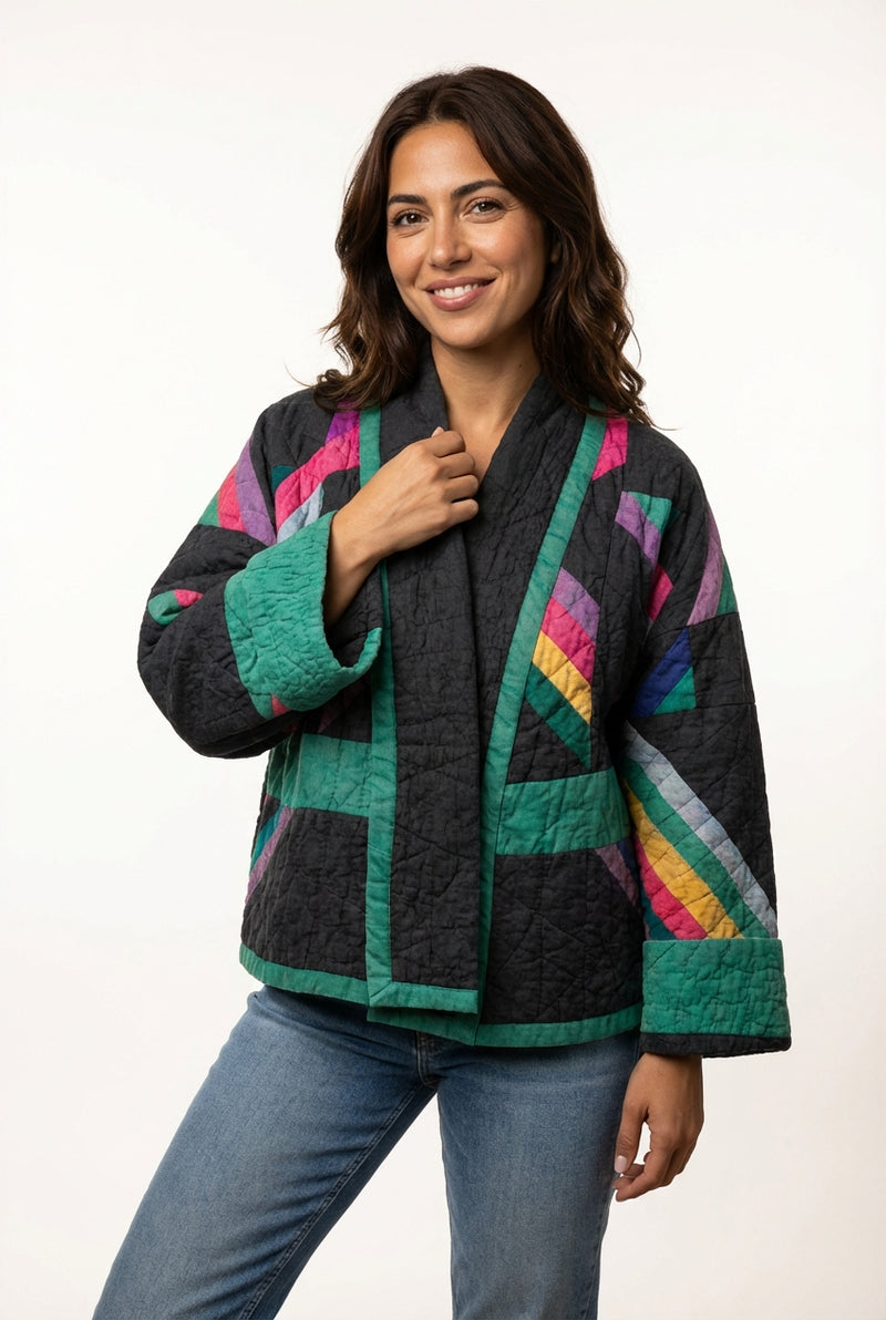 Casual Mid-Length Jacket-outerwear > jackets > casual jackets-Laventaire-Green-S-Laventaire