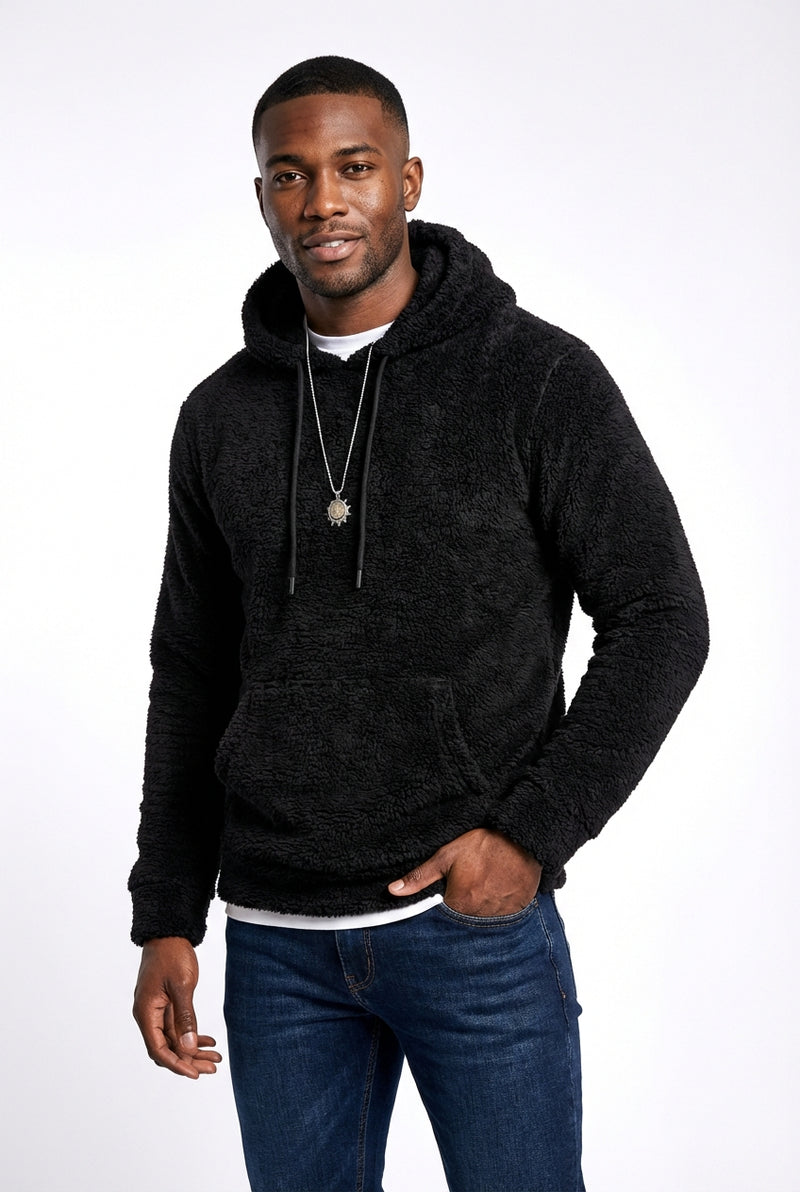 Casual Modern Fit Hoodie-hoodies > casual hoodie-Laventaire-Black-S-Laventaire