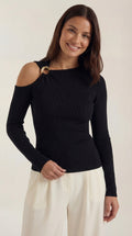 Casual One Shoulder Top-tops > one shoulder top-Laventaire-Laventaire