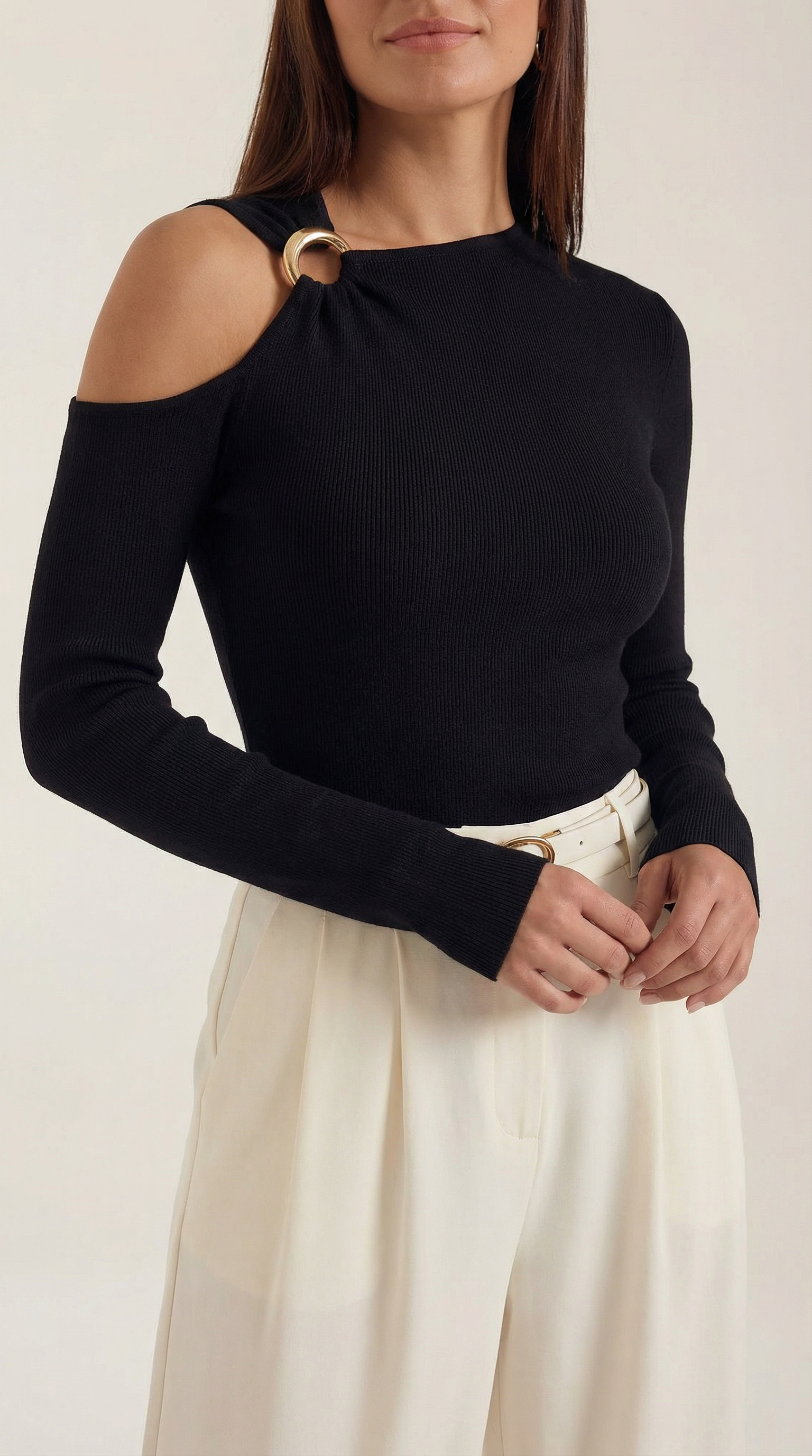Casual One Shoulder Top-tops > one shoulder top-Laventaire-Laventaire