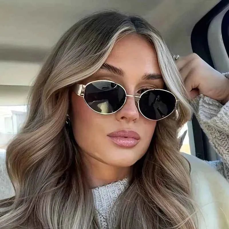 Casual Oval Frame Sunglasses-accessories > sunglasses-Laventaire-Laventaire