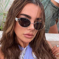 Casual Oval Frame Sunglasses-accessories > sunglasses-Laventaire-Laventaire
