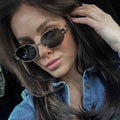 Casual Oval Frame Sunglasses-accessories > sunglasses-Laventaire-Gold-One size-Laventaire