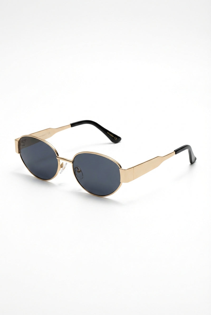 Casual Oval Frame Sunglasses-accessories > sunglasses-Laventaire-Gold-One size-Laventaire
