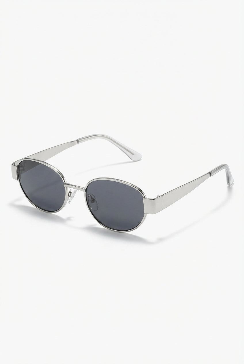 Casual Oval Frame Sunglasses-accessories > sunglasses-Laventaire-Silver-One size-Laventaire