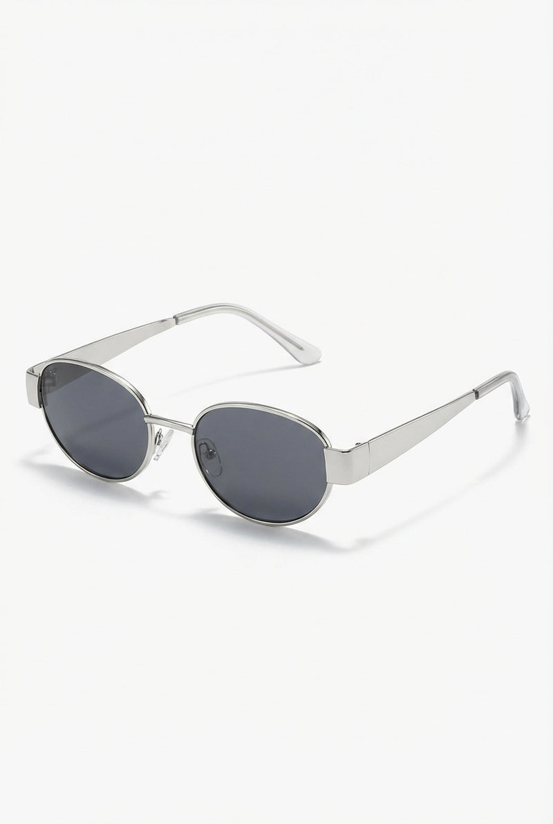 Casual Oval Frame Sunglasses-accessories > sunglasses-Laventaire-Silver-One size-Laventaire