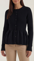 Casual Peplum Cardigan Top-tops > cardigans > peplum cardigan-Laventaire-Laventaire
