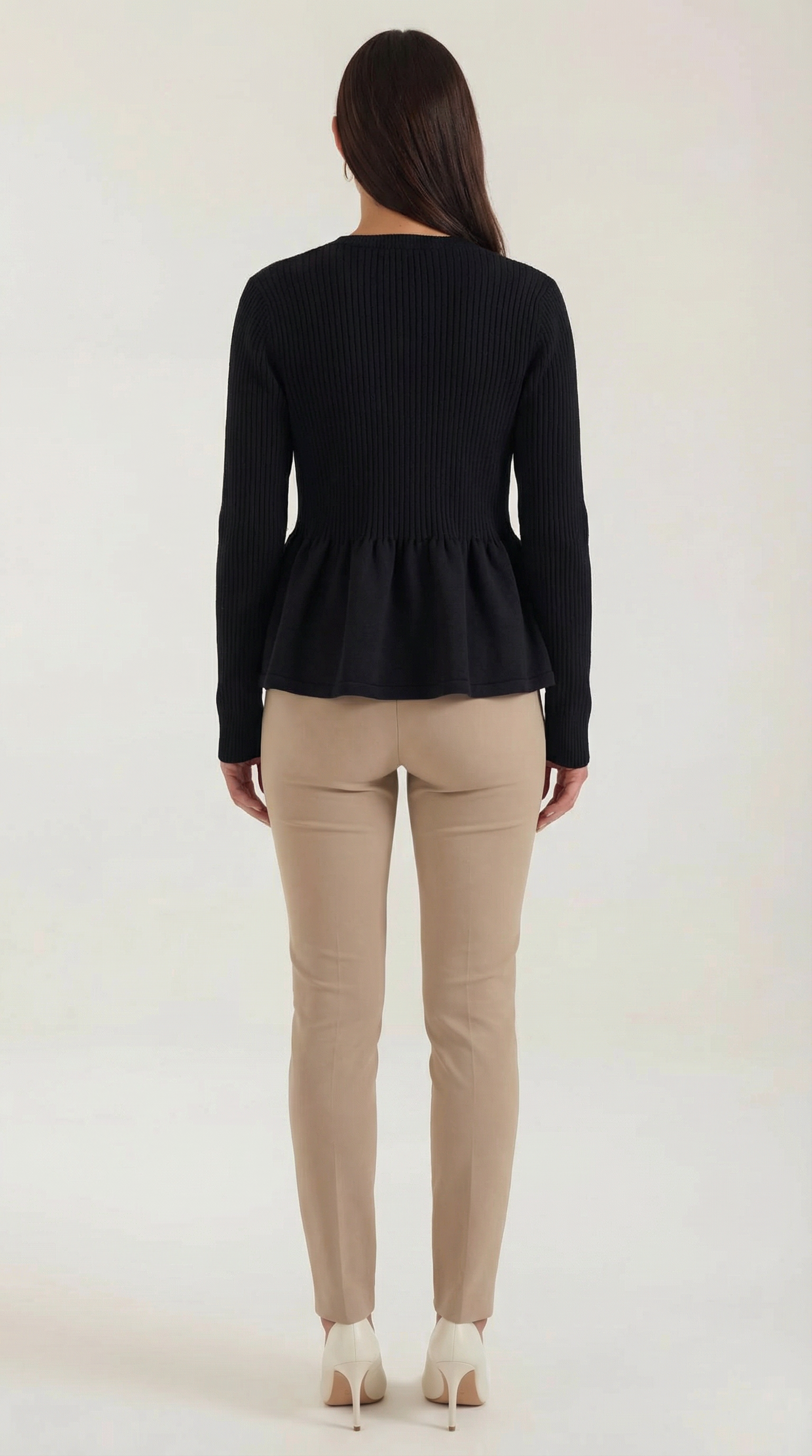 Casual Peplum Cardigan Top-tops > cardigans > peplum cardigan-Laventaire-Laventaire