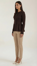 Casual Peplum Cardigan Top-tops > cardigans > peplum cardigan-Laventaire-Laventaire