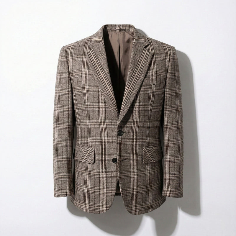 Casual Plaid Blazer Jacket-jackets > blazers-Laventaire-Laventaire