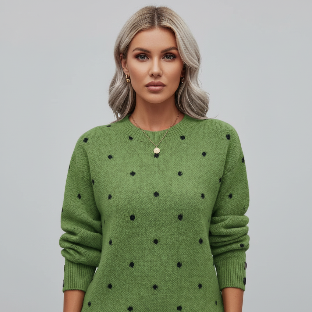 Casual Polka Dot Sweater-sweaters > relaxed fit sweater-Laventaire-Laventaire