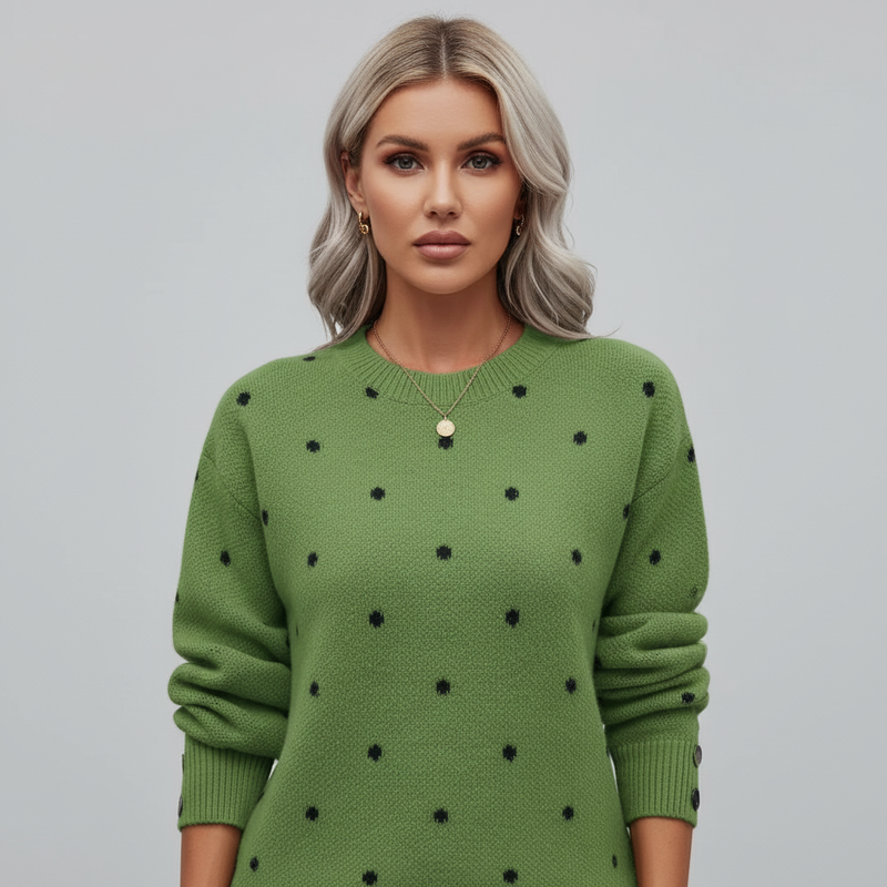 Casual Polka Dot Sweater-sweaters > relaxed fit sweater-Laventaire-Laventaire