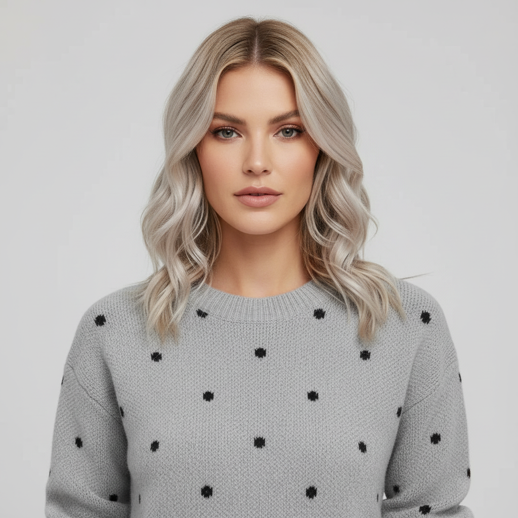 Casual Polka Dot Sweater-sweaters > relaxed fit sweater-Laventaire-Laventaire