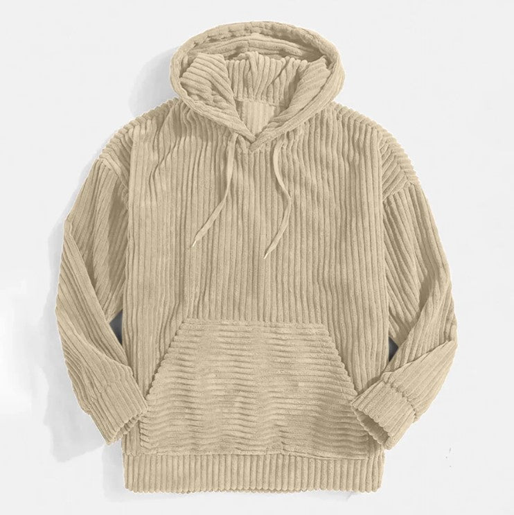 Casual Pullover Hoodie-hoodies > pullover hoodie-Laventaire-Beige-XS-Laventaire