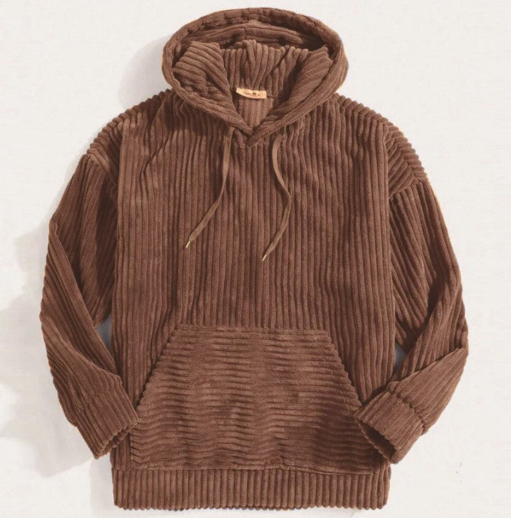 Casual Pullover Hoodie-hoodies > pullover hoodie-Laventaire-Brown-XS-Laventaire