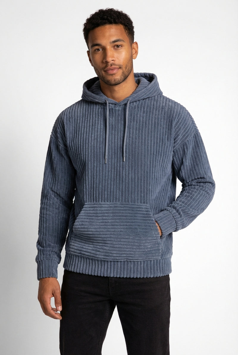 Casual Pullover Hoodie-hoodies > pullover hoodie-Laventaire-Dark Blue-XS-Laventaire