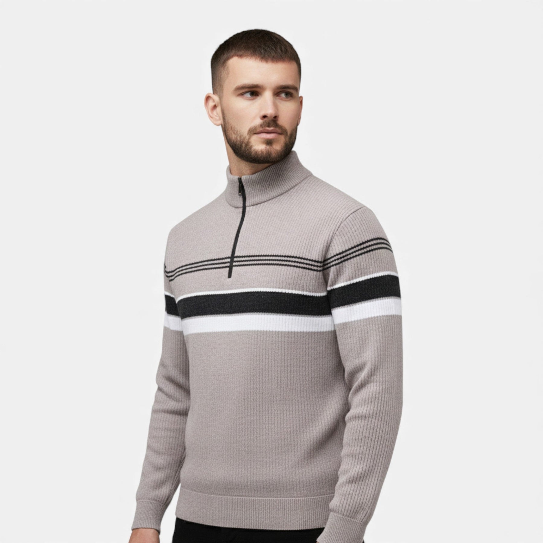 Casual Quarter Zip Sweater-sweaters > quarter zip sweater-Laventaire-Laventaire