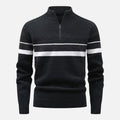 Casual Quarter Zip Sweater-sweaters > quarter zip sweater-Laventaire-Black-XS-Laventaire