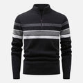Casual Quarter Zip Sweater-sweaters > quarter zip sweater-Laventaire-Dark Gray-XS-Laventaire