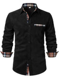 Casual Regular Fit Shirt-shirts > casual shirts-Laventaire-Black-S-Laventaire