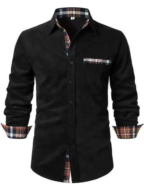 Casual Regular Fit Shirt-shirts > casual shirts-Laventaire-Black-S-Laventaire